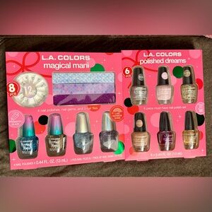 NWT, 2 LA Colors Nail Polish Gift Sets- Polished Dreams 6pc & Magical Mani 8pc